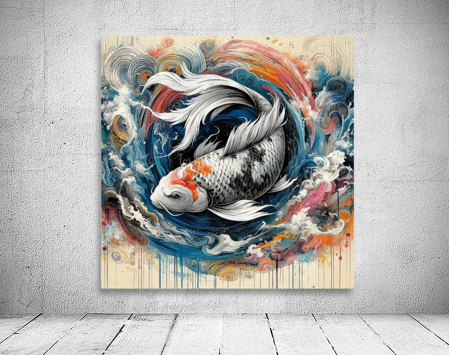 Serenity Amidst Chaos: The Koi Fish Enigma Wall Preview