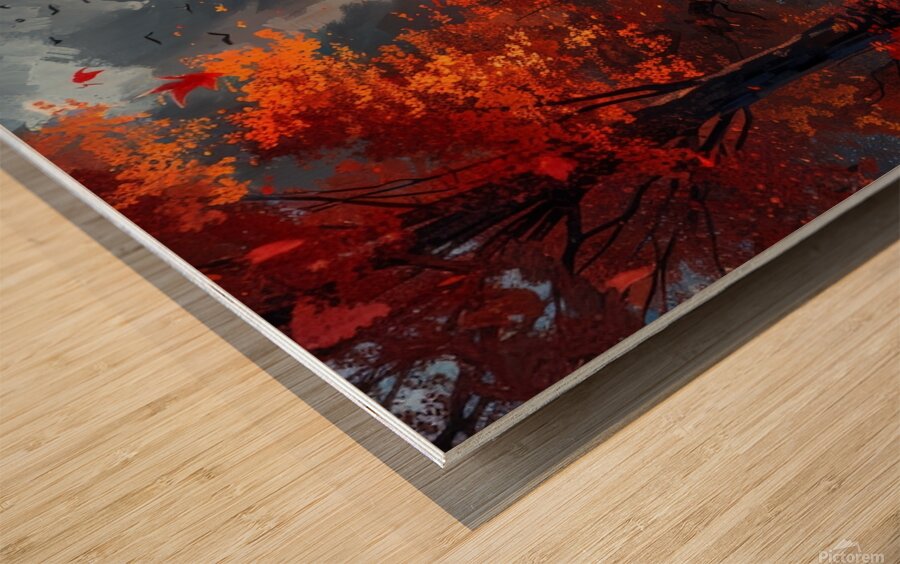 Autumn Serenity by the Eiffel Tower Wood print