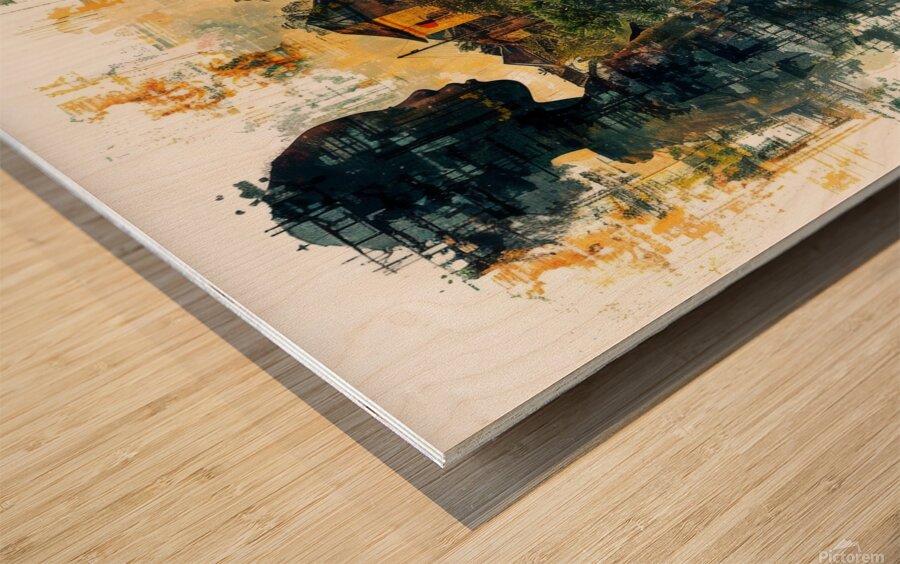 Digital Streams Watercolor Dreams: Visions of African-American Essence Wood print