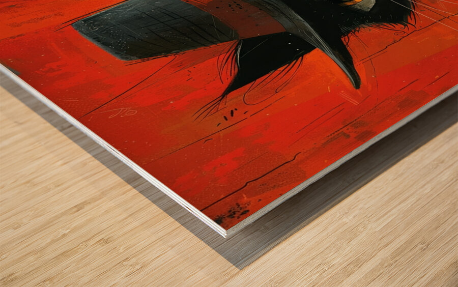 Harlem Whiskers: A Feline Fusion of Culture and Style Wood print