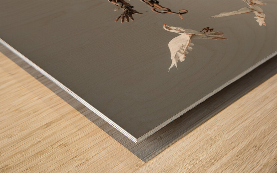 Liberations Embrace: Chains Transformed Wood print