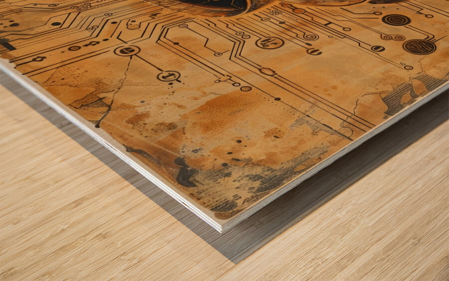 Digital Renaissance: Coffee Cup Revival 4 Wood print