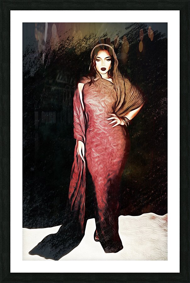 Red & Gold Picture Frame print