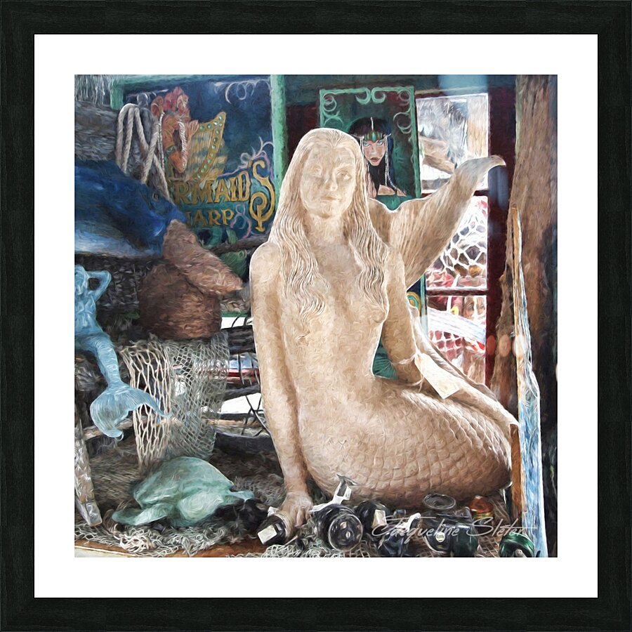 MermaidPondering Picture Frame print