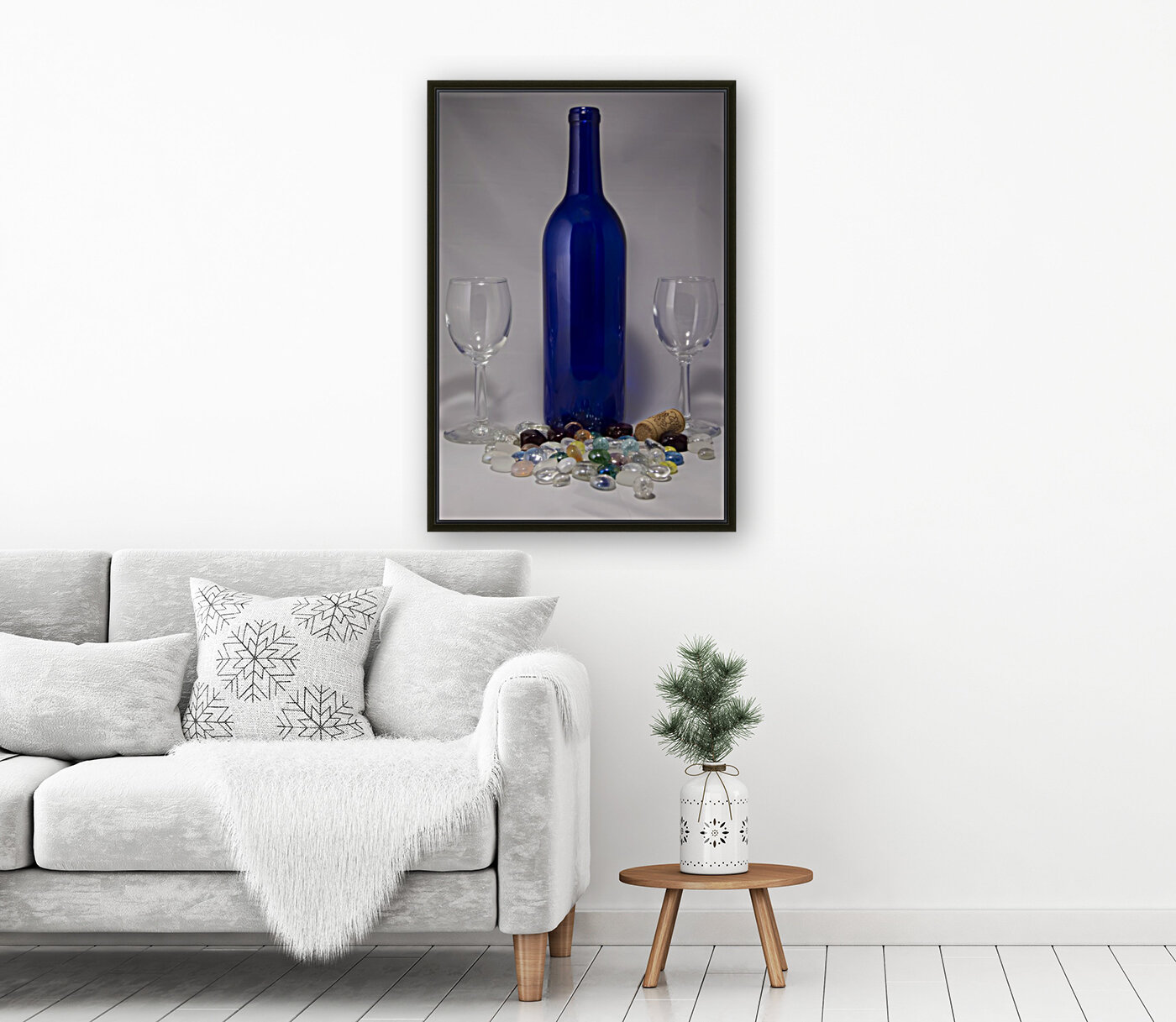 Blue Wine Bottle Reproduction