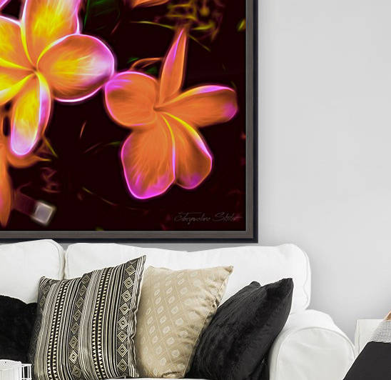 Frangipanis On The Glow by Jacqueline Sleter
