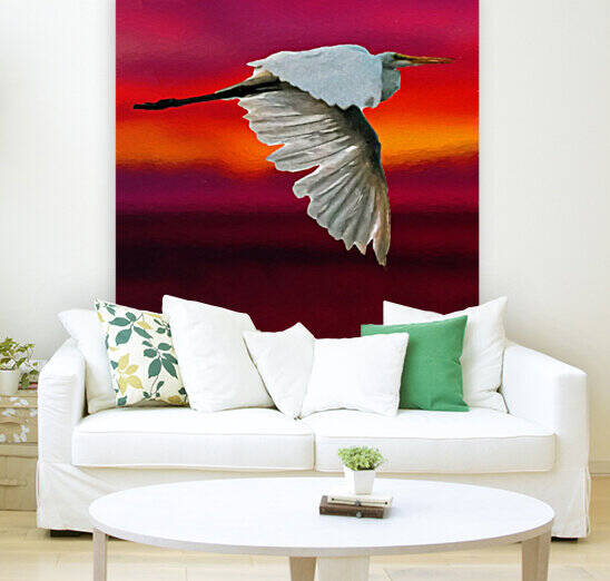 Egret in sunset Reproduction
