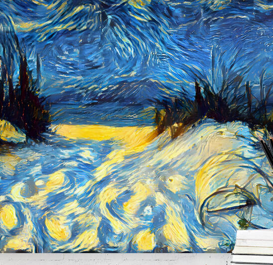 Abstract painting of Coquina Dunes by Jacqueline Sleter