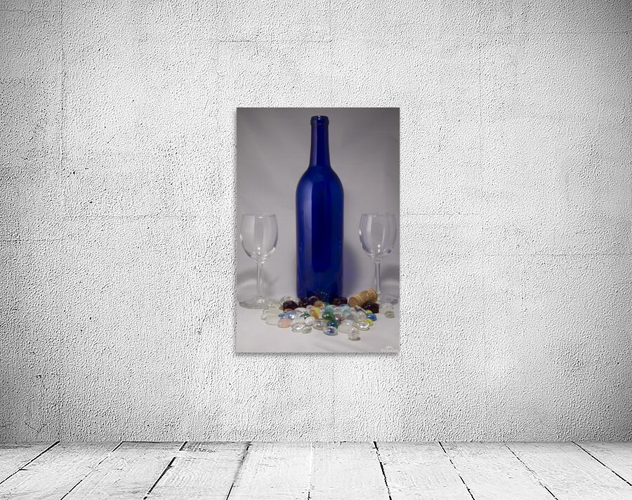 Blue Wine Bottle Wall Preview