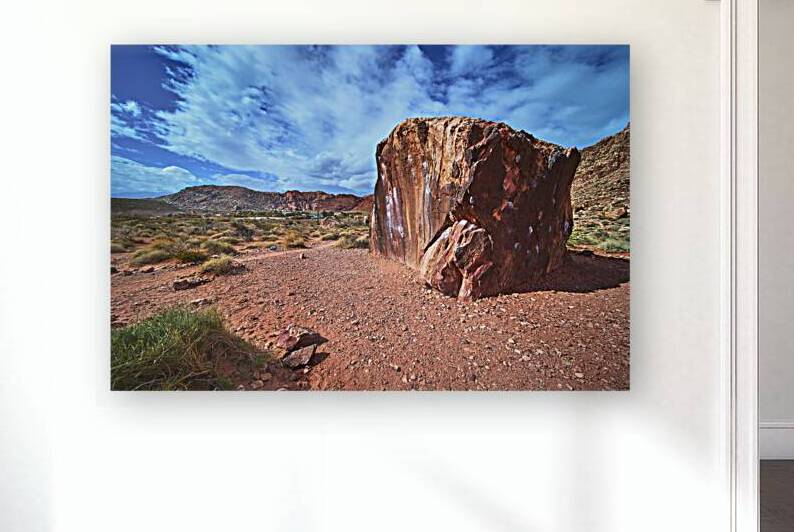 Rock Climbing Wall Boulder in Red Rock Canyon Desert Landscape U by Nicholas J Klein