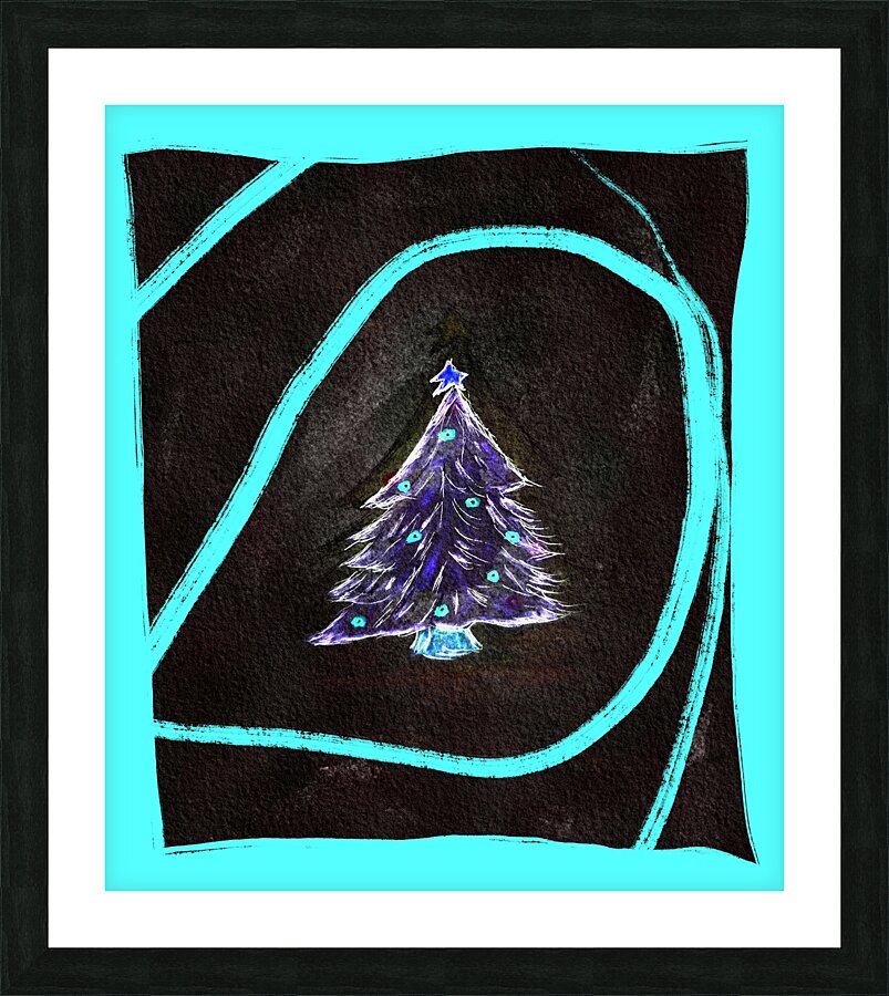 Teal Christmas Picture Frame print