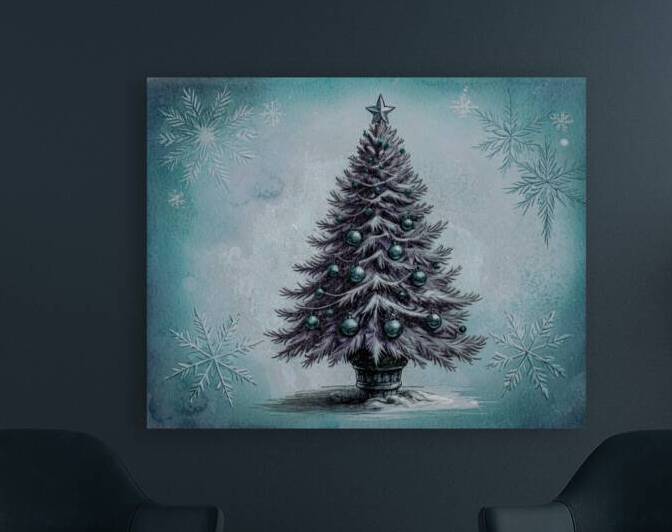 Vintage Aqua Christmas Tree by Sandi McCartney