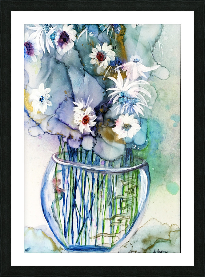 Blue Floral Picture Frame print