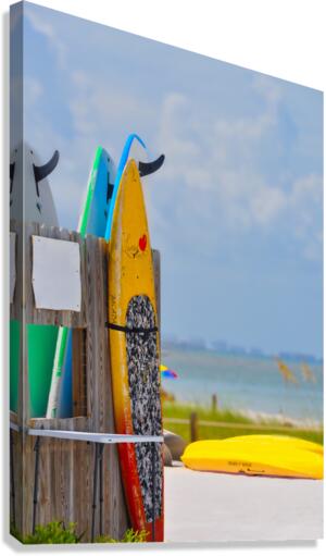 Board at the Beach Canvas Print