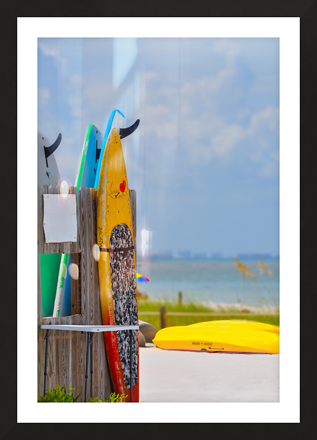 Board at the Beach Picture Frame print