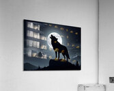 wolf howling at night Acrylic Print