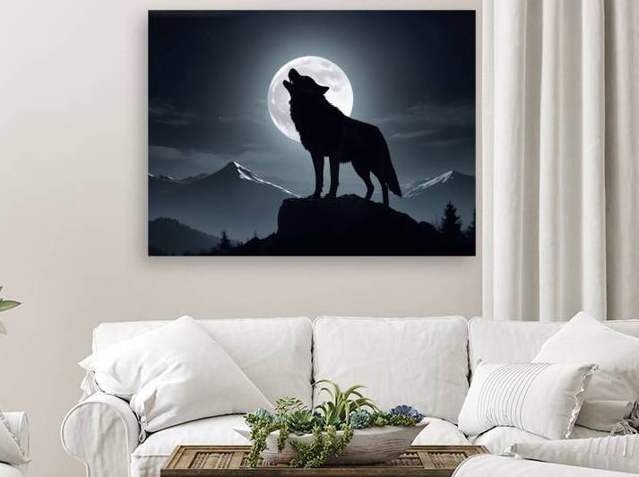 wolf howling at night by NASHWAN HASAN