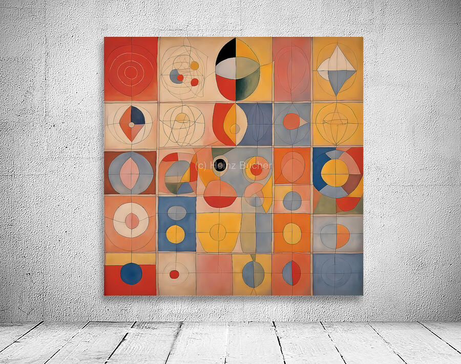 Modern Abstract Canvas with Colorful Shapes and Lines by Heinz Bucher ...