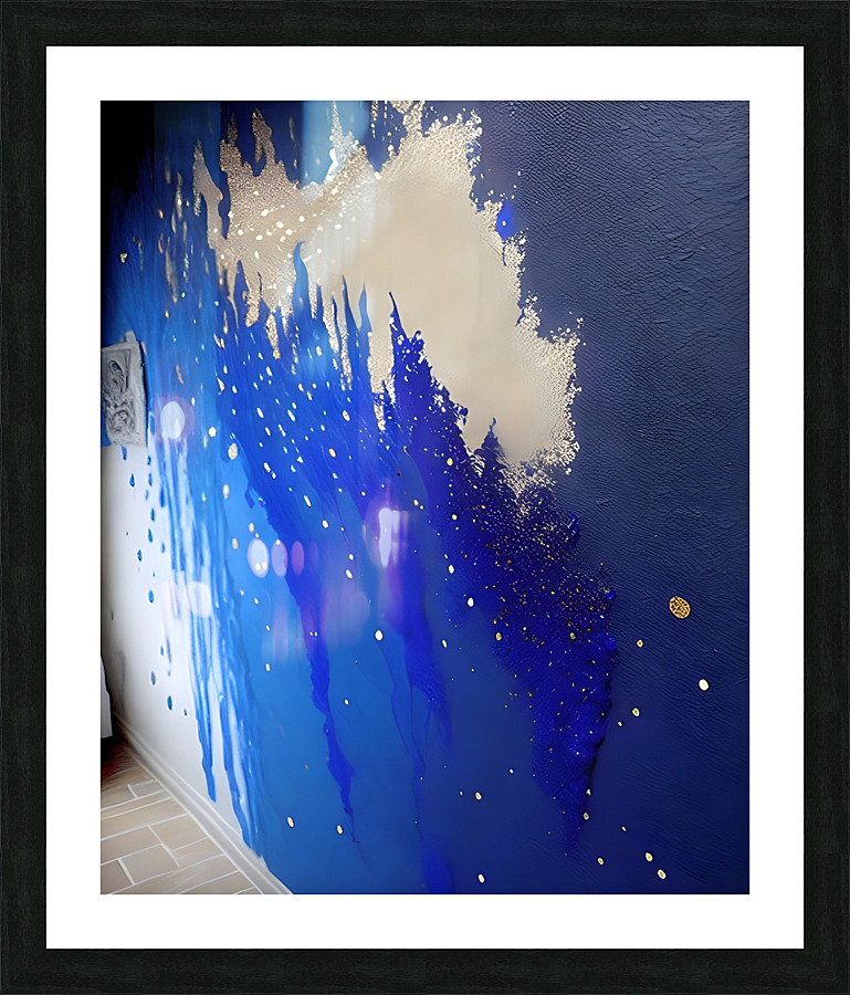 Colors splash on wall Picture Frame print