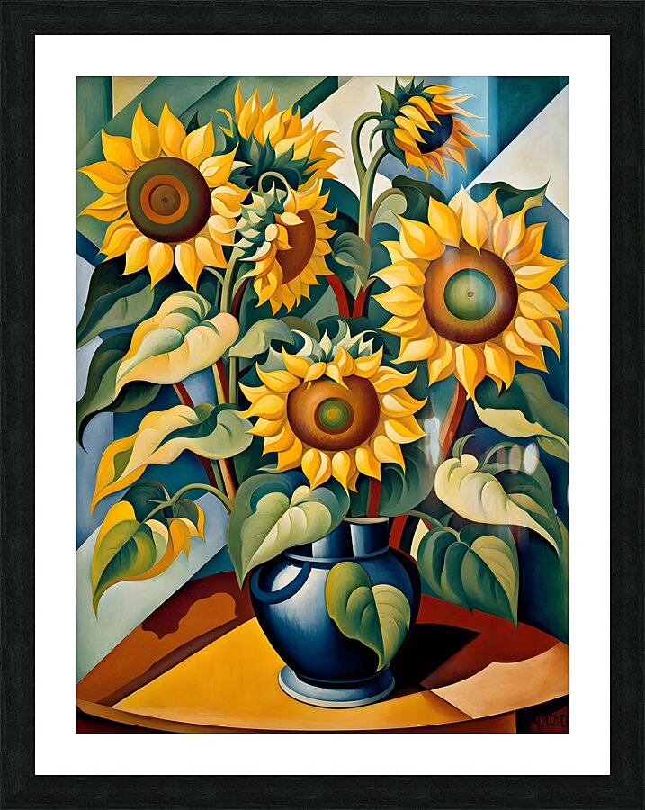 Cubist Sunflowers Picture Frame print