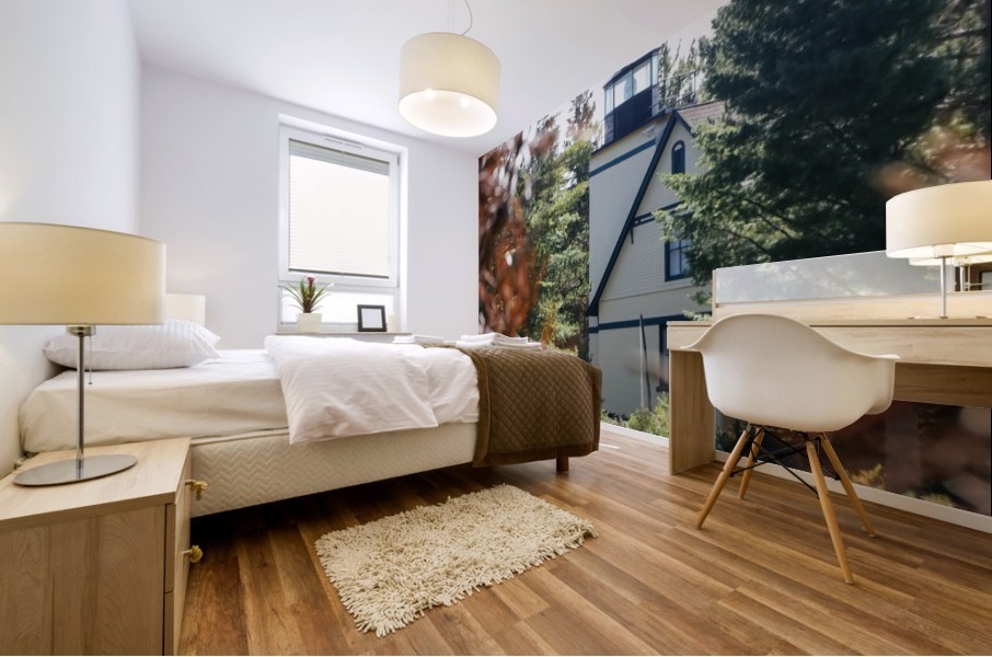 Lighthouse Through the Woods Mural print