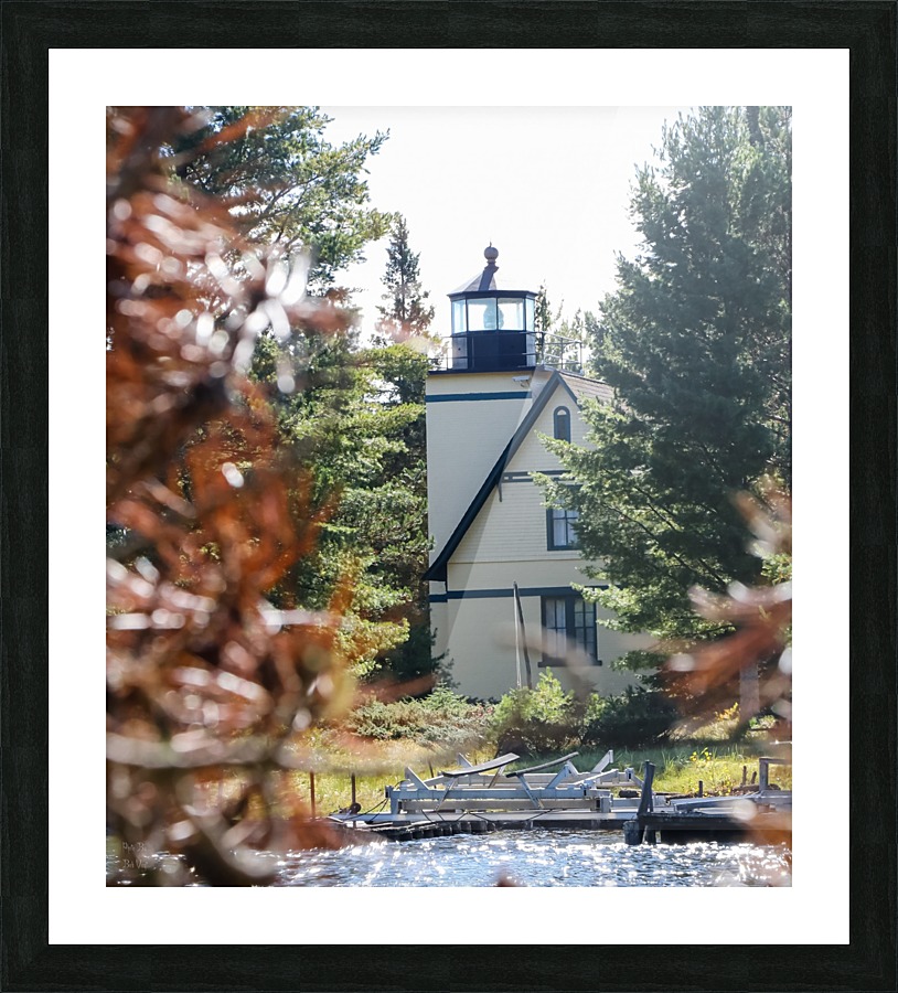 Lighthouse Through the Woods Picture Frame print