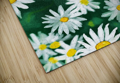 White Daisy Flower Gouache Pattern Shubham Sharma puzzle