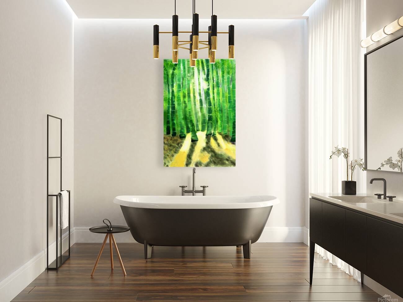 Bamboo tree in the forest with sunlight Reproduction