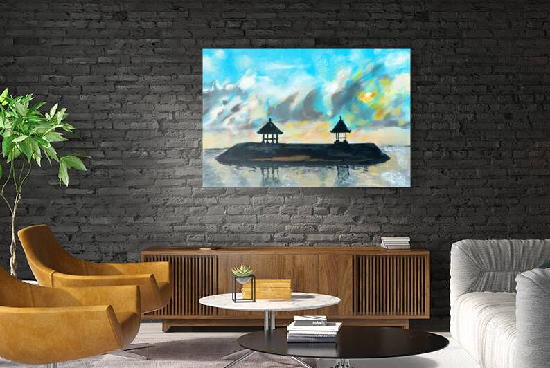 Peaceful sunset on beach scene with acrylic by Shubham Sharma