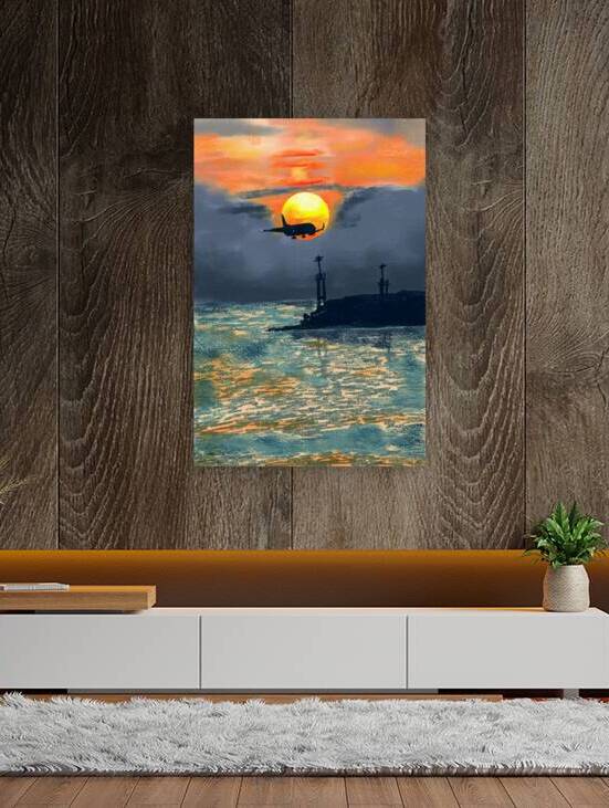 Beautiful Sunset evening at port with aeroplane by Shubham Sharma