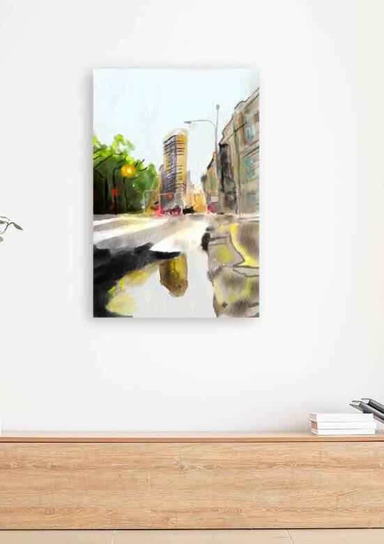 Cityscape watercolor painting by Shubham Sharma
