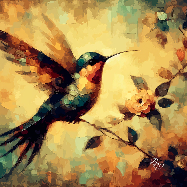 Hummingbird Bloom  Digital Download
