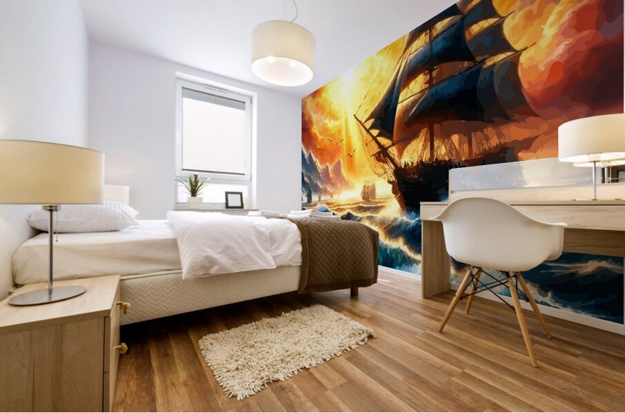  Fire at Sea Mural print