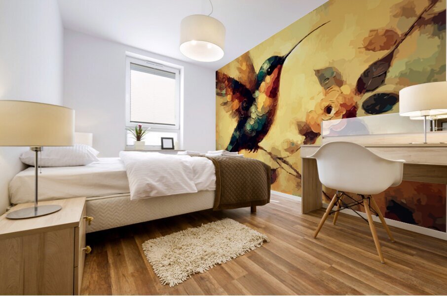 Hummingbird Bloom  Mural print