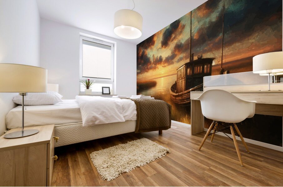 Sunset Mooring  Mural print