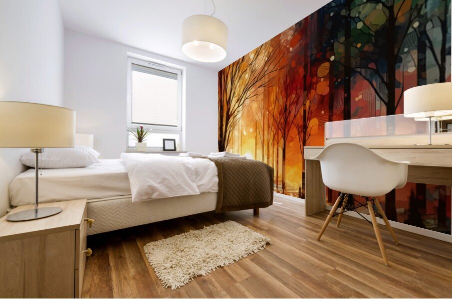 Autumn Sunset Mural print