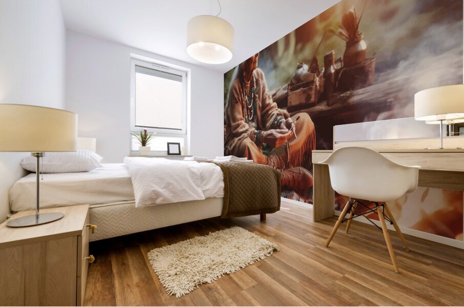 Wisdom by the Fire Mural print