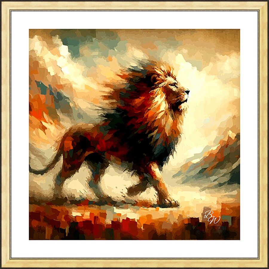 Historical Lion  Picture Frame print