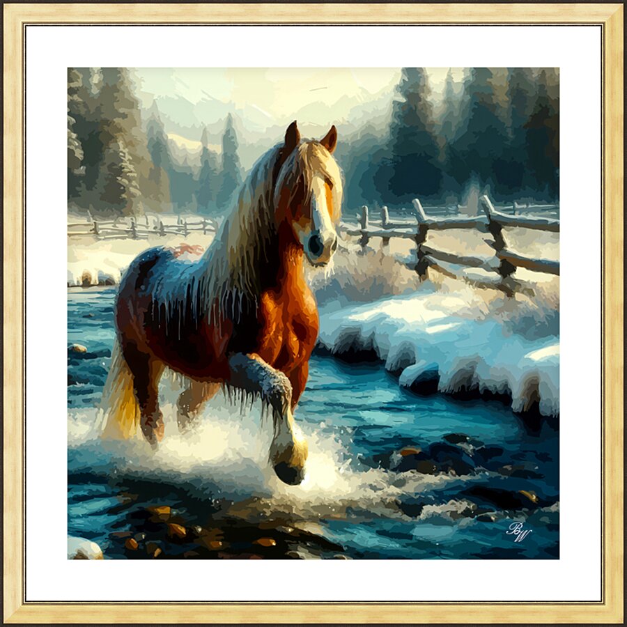 Frosted River Run Picture Frame print