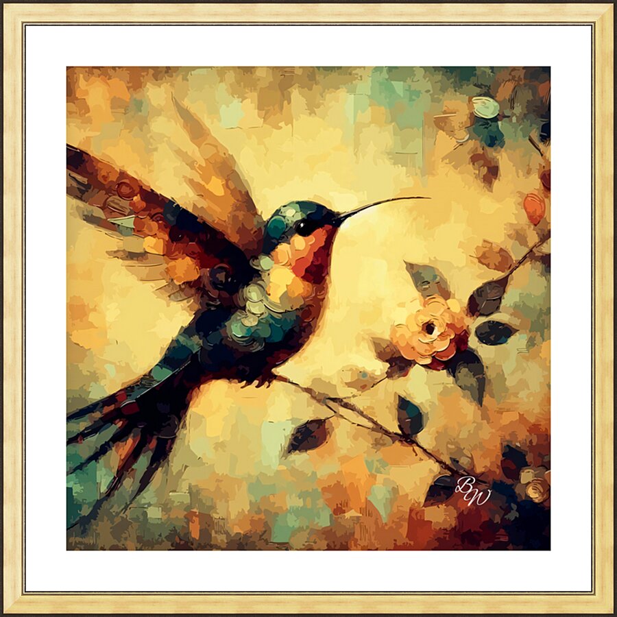 Hummingbird Bloom  Picture Frame print