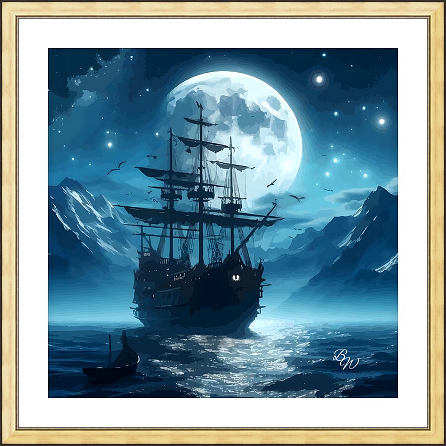 Moonlit Voyage Picture Frame print