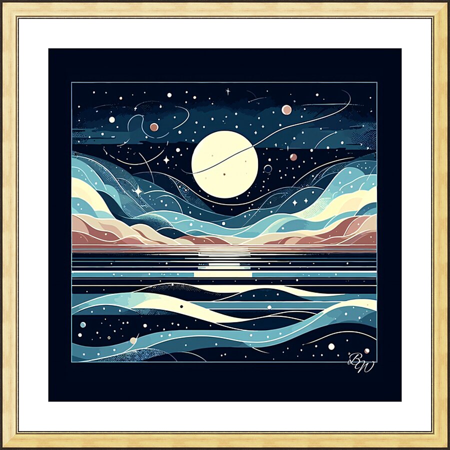 Starlit Tides Picture Frame print
