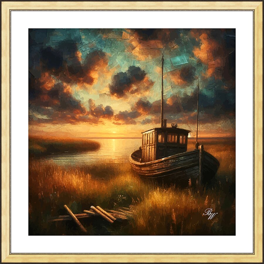 Sunset Mooring  Picture Frame print