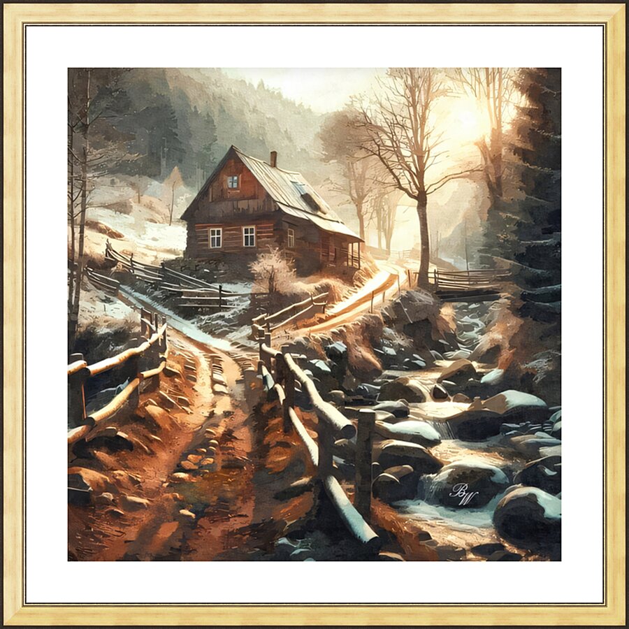  log cabin 6  Picture Frame print