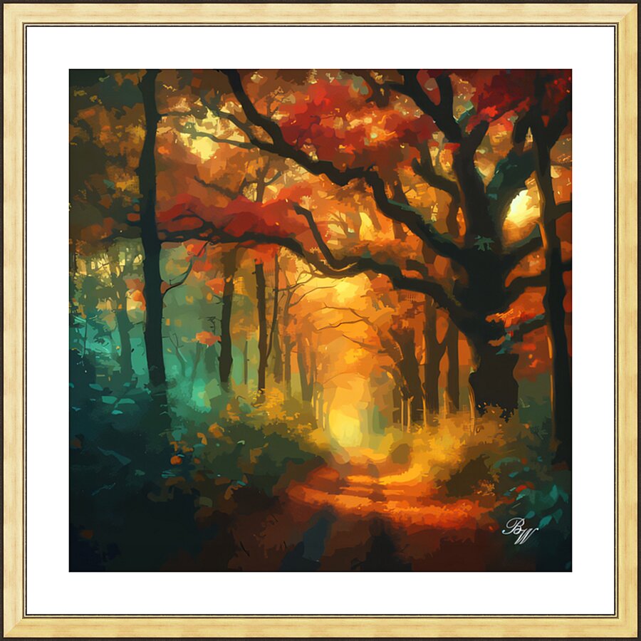 Pathway Through The Forest 3 Picture Frame print
