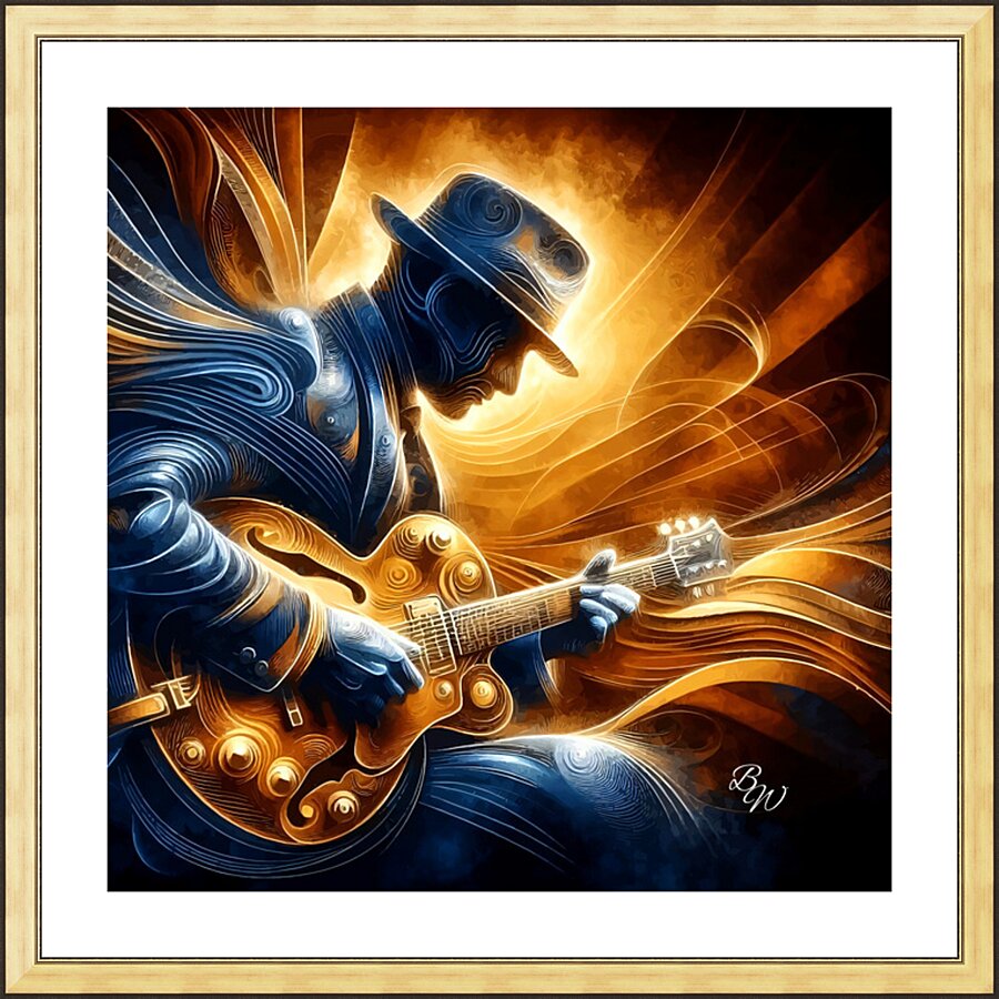 Digital Blues Picture Frame print