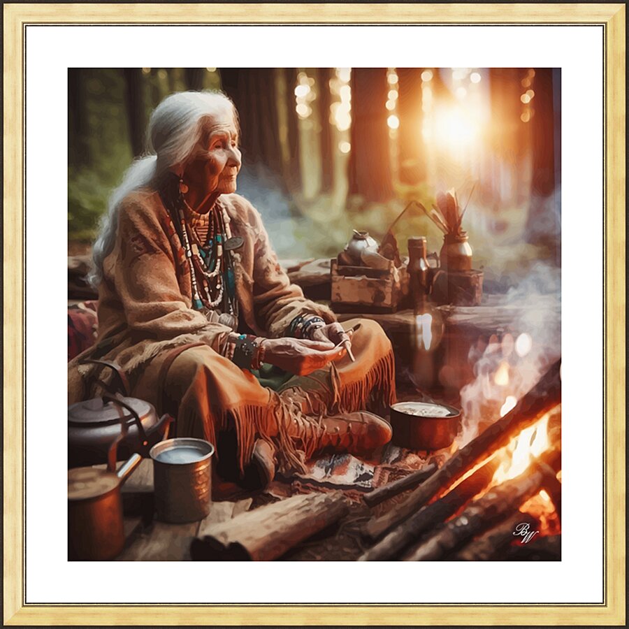 Wisdom by the Fire Picture Frame print