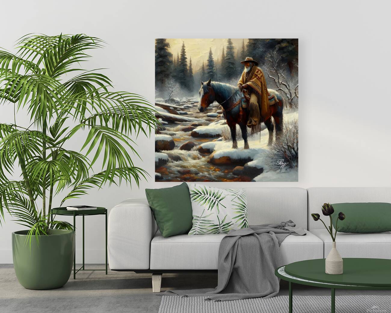 Mountain Man by stream Reproduction
