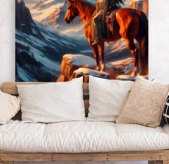 Native American Indian On Mountain 2 by Billy Wayne