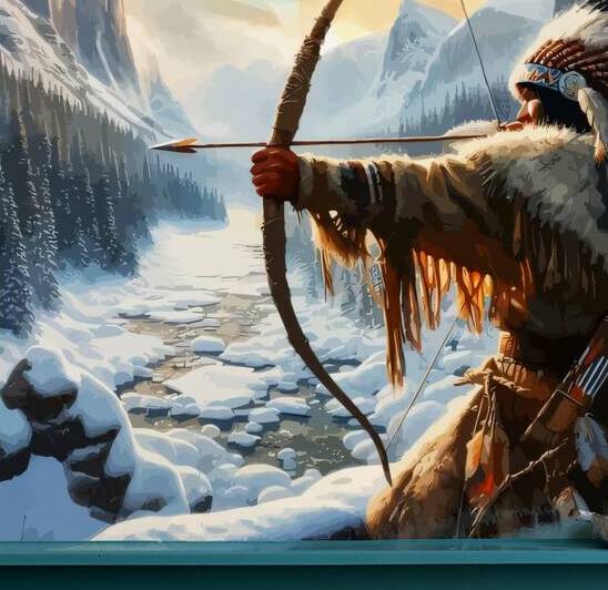 Native American Indian shooting bow arrow 4 by Billy Wayne